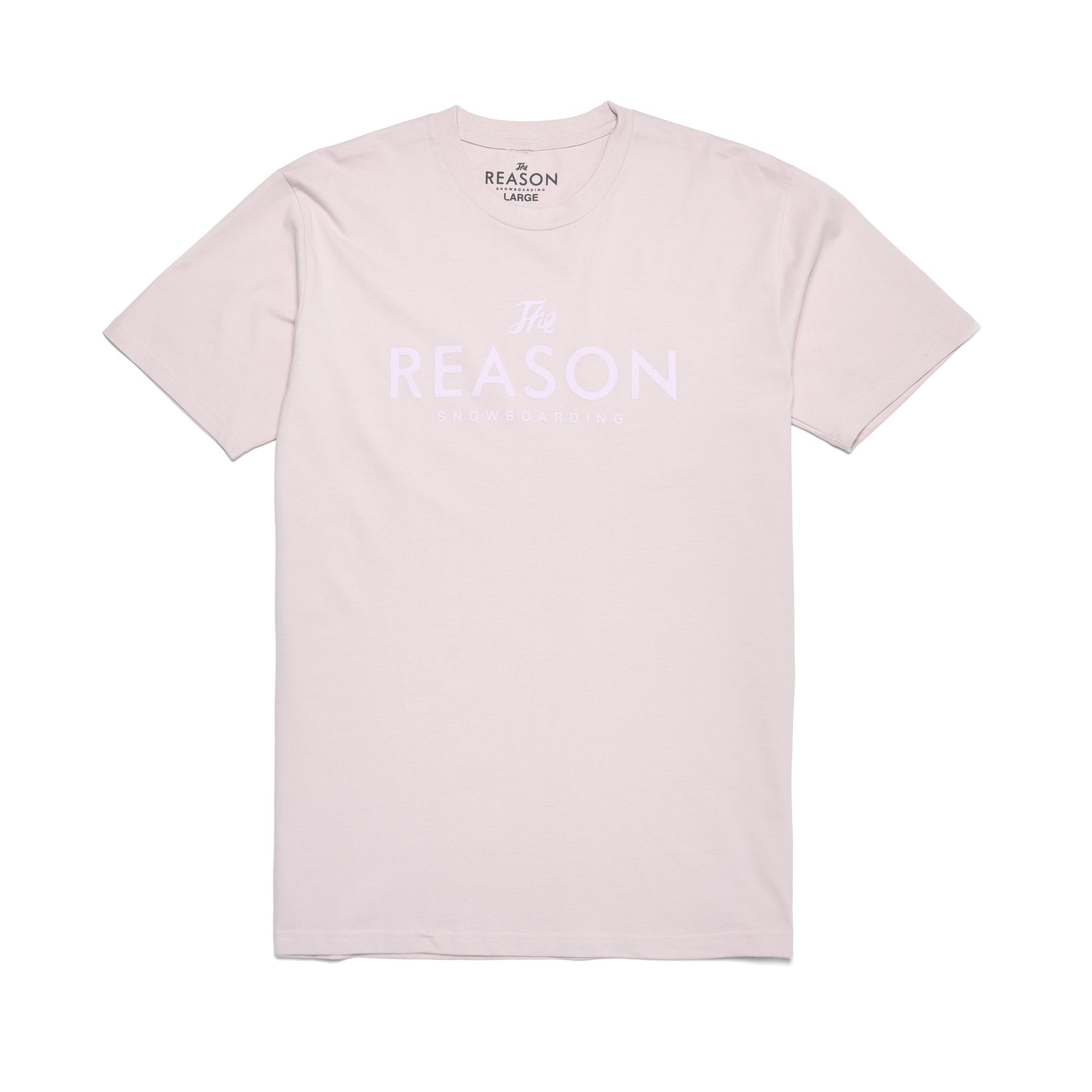 Pink t-shirt with text on a white background