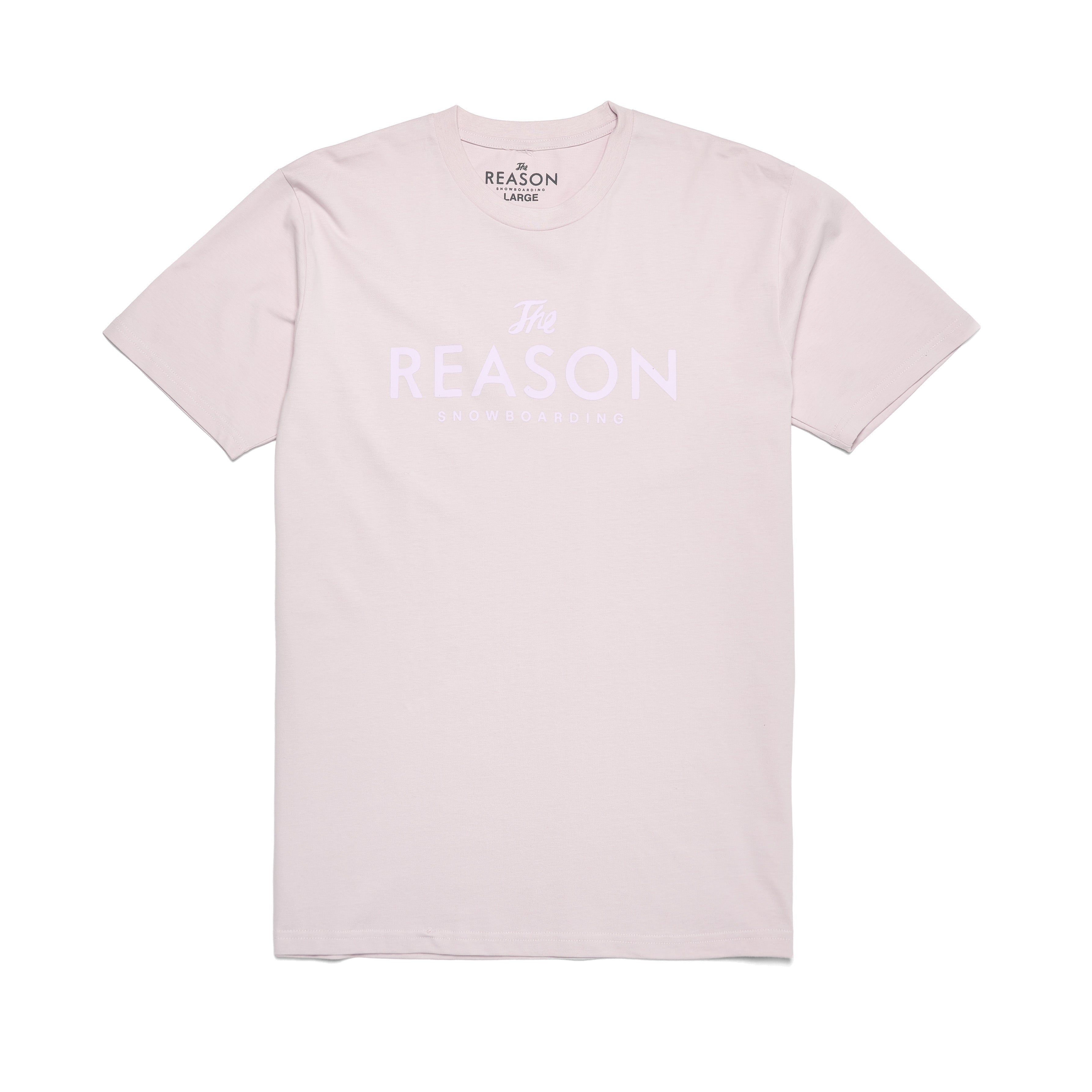 Pink t-shirt with text on a white background