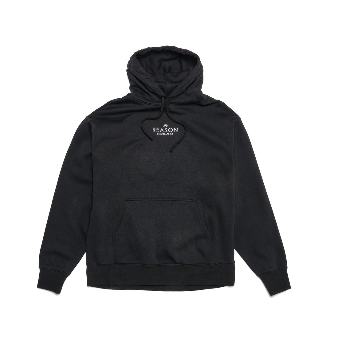 Black hoodie with a logo on a white background