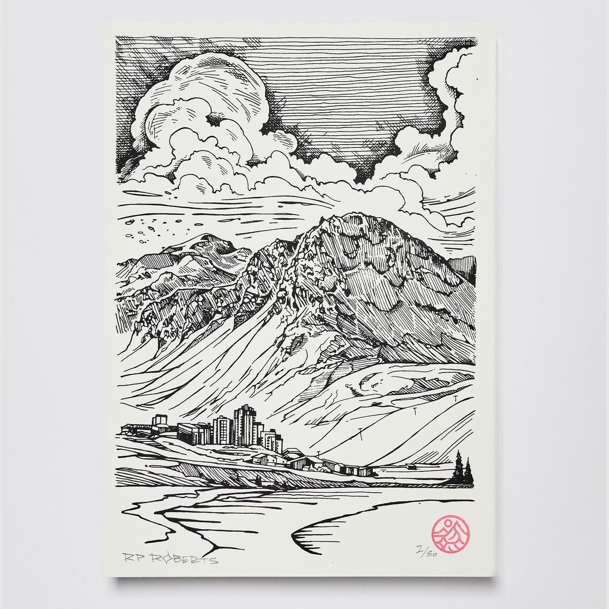 Tignes by RP Roberts, A4 Screen Print